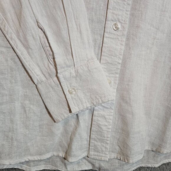 New Gap Women's Bright White Button-Up Shirt S Linen blend Capsule Beach top - Picture 6 of 15